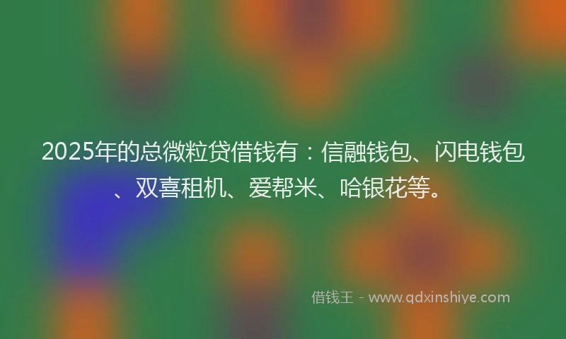 2025年的总微粒贷借钱有：信融钱包、闪电钱包、双喜租机、爱帮米、哈银花等。