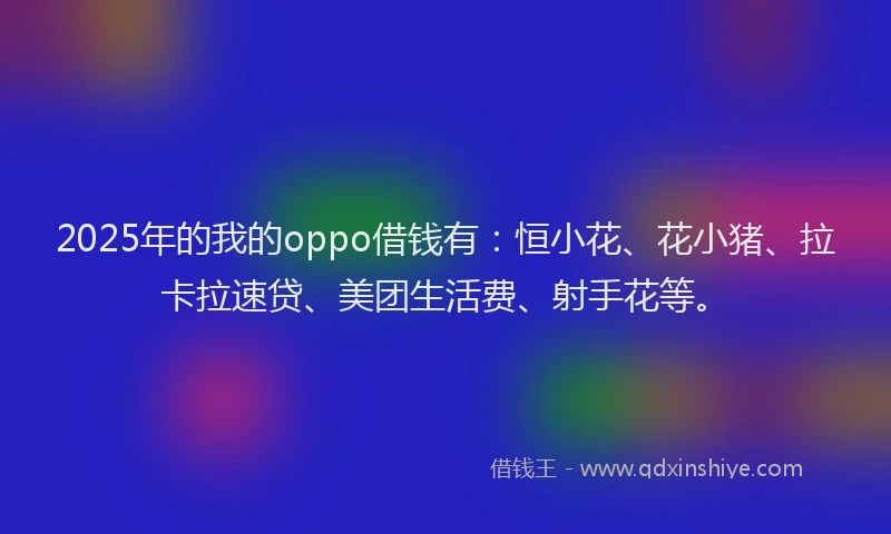 2025年的我的oppo借钱有：恒小花、花小猪、拉卡拉速贷、美团生活费、射手花等。