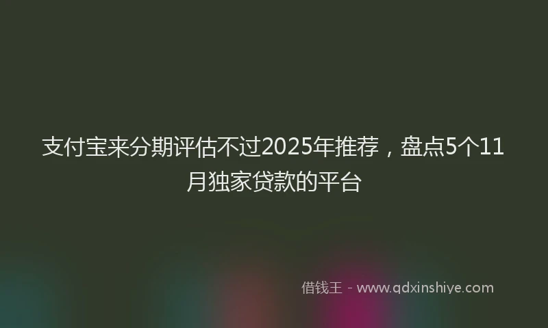 支付宝来分期评估不过2025年推荐，盘点5个11月独家贷款的平台