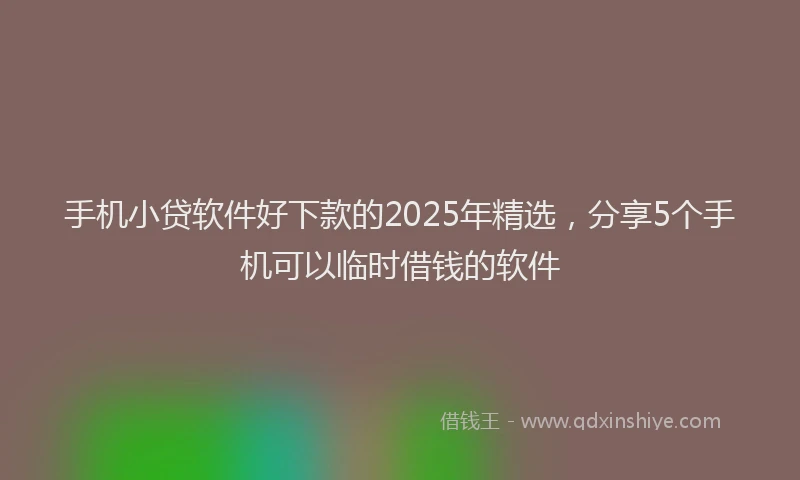 手机小贷软件好下款的2025年精选，分享5个手机可以临时借钱的软件