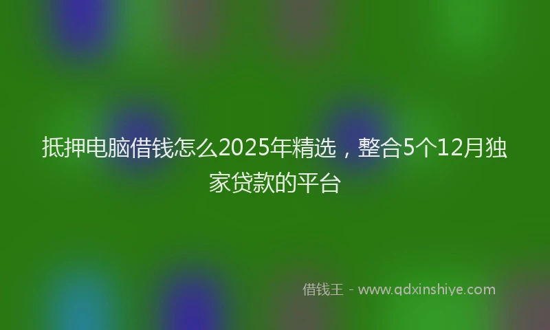 抵押电脑借钱怎么2025年精选，整合5个12月独家贷款的平台