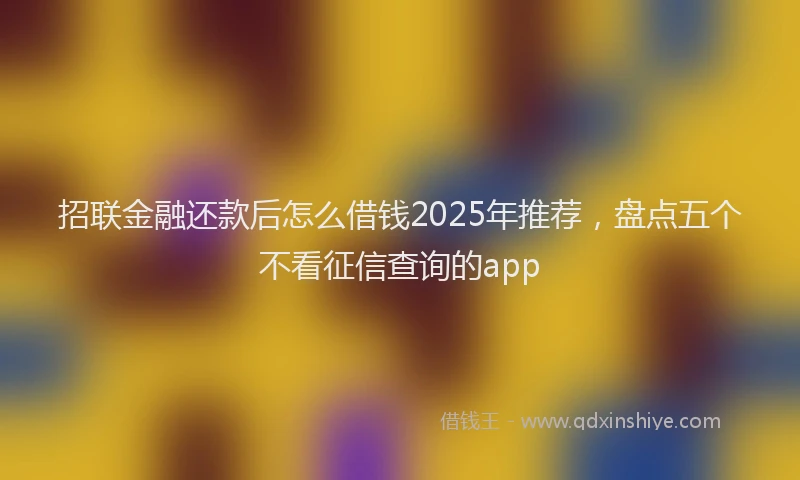招联金融还款后怎么借钱2025年推荐，盘点五个不看征信查询的app