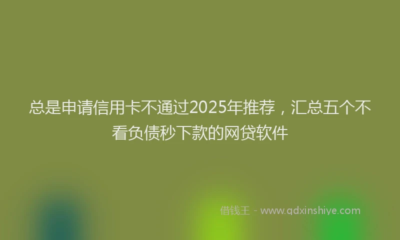 总是申请信用卡不通过2025年推荐，汇总五个不看负债秒下款的网贷软件