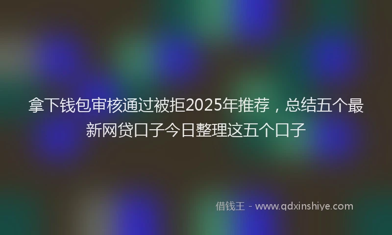 拿下钱包审核通过被拒2025年推荐，总结五个最新网贷口子今日整理这五个口子