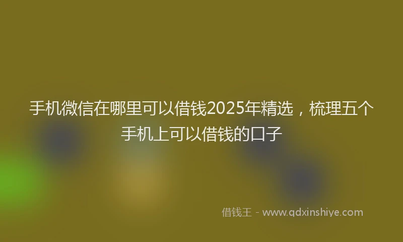 手机微信在哪里可以借钱2025年精选，梳理五个手机上可以借钱的口子