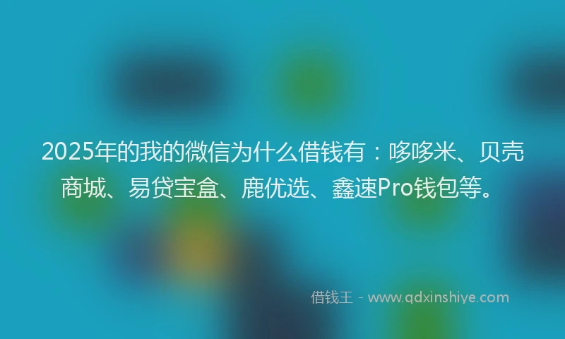 2025年的我的微信为什么借钱有：哆哆米、贝壳商城、易贷宝盒、鹿优选、鑫速Pro钱包等。