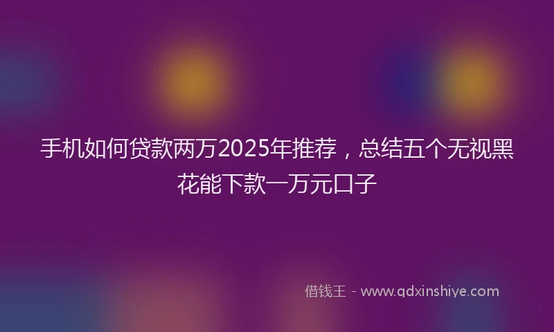 手机如何贷款两万2025年推荐，总结五个无视黑花能下款一万元口子