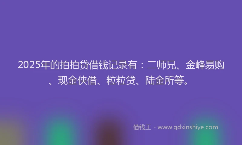 2025年的拍拍贷借钱记录有：二师兄、金峰易购、现金侠借、粒粒贷、陆金所等。