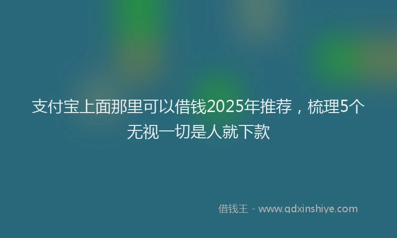 支付宝上面那里可以借钱2025年推荐，梳理5个无视一切是人就下款