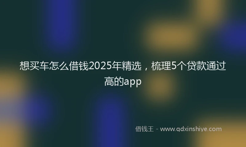 想买车怎么借钱2025年精选，梳理5个贷款通过高的app