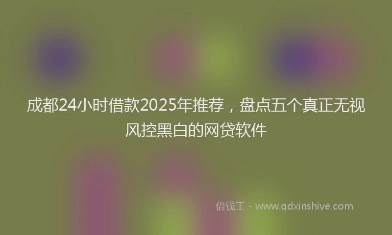 成都24小时借款2025年推荐，盘点五个真正无视风控黑白的网贷软件
