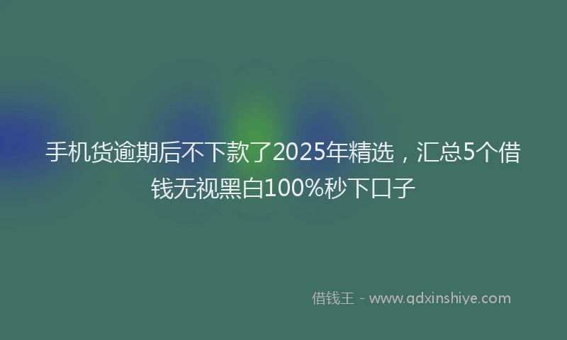 手机货逾期后不下款了2025年精选，汇总5个借钱无视黑白100%秒下口子