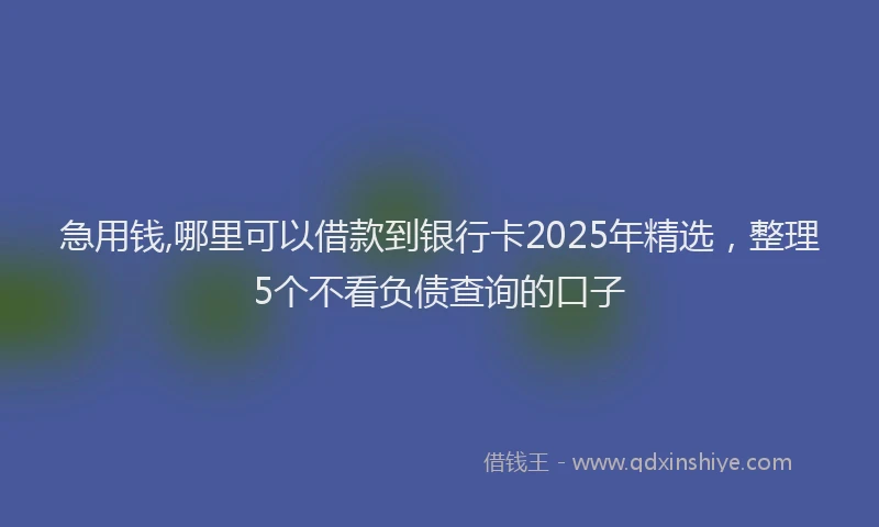 急用钱,哪里可以借款到银行卡2025年精选，整理5个不看负债查询的口子