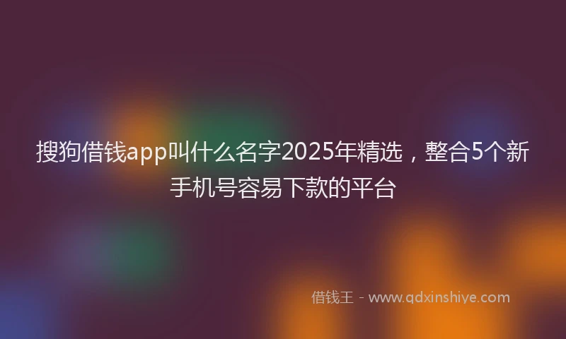 搜狗借钱app叫什么名字2025年精选，整合5个新手机号容易下款的平台