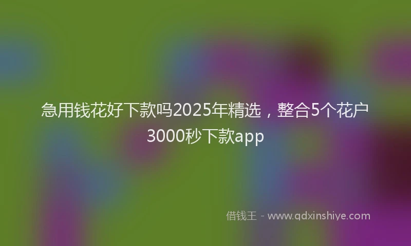 急用钱花好下款吗2025年精选，整合5个花户3000秒下款app