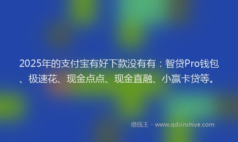 2025年的支付宝有好下款没有有：智贷Pro钱包、极速花、现金点点、现金直融、小赢卡贷等。