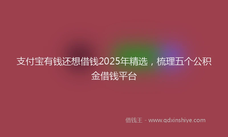 支付宝有钱还想借钱2025年精选，梳理五个公积金借钱平台