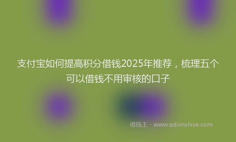 支付宝如何提高积分借钱2025年推荐，梳理五个可以借钱不用审核的口子