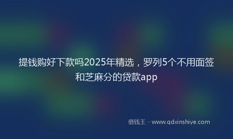提钱购好下款吗2025年精选，罗列5个不用面签和芝麻分的贷款app