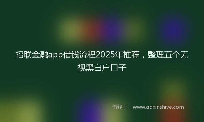 招联金融app借钱流程2025年推荐，整理五个无视黑白户口子