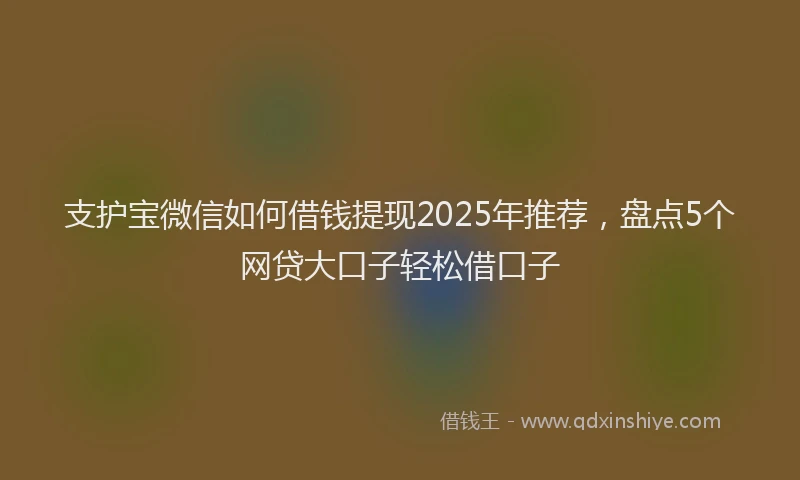 支护宝微信如何借钱提现2025年推荐，盘点5个网贷大口子轻松借口子