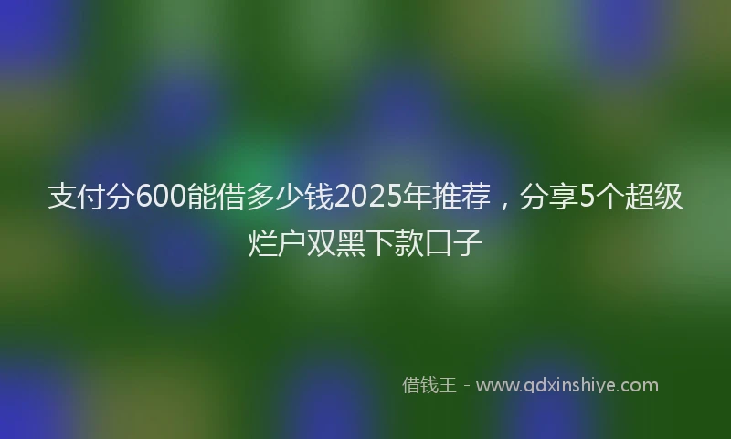 支付分600能借多少钱2025年推荐，分享5个超级烂户双黑下款口子