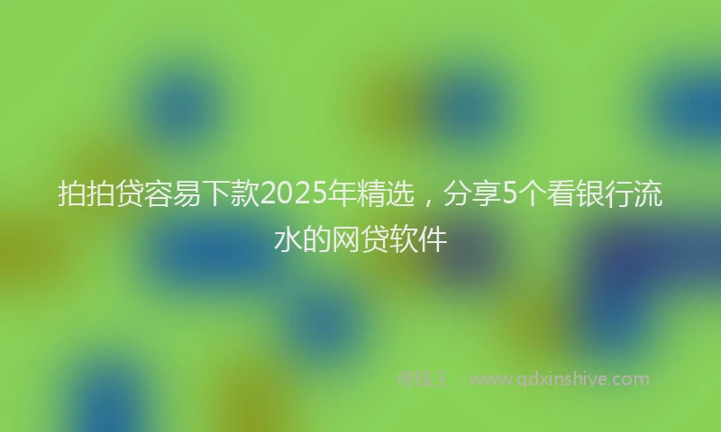 拍拍贷容易下款2025年精选，分享5个看银行流水的网贷软件