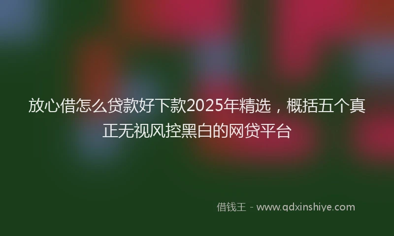 放心借怎么贷款好下款2025年精选，概括五个真正无视风控黑白的网贷平台