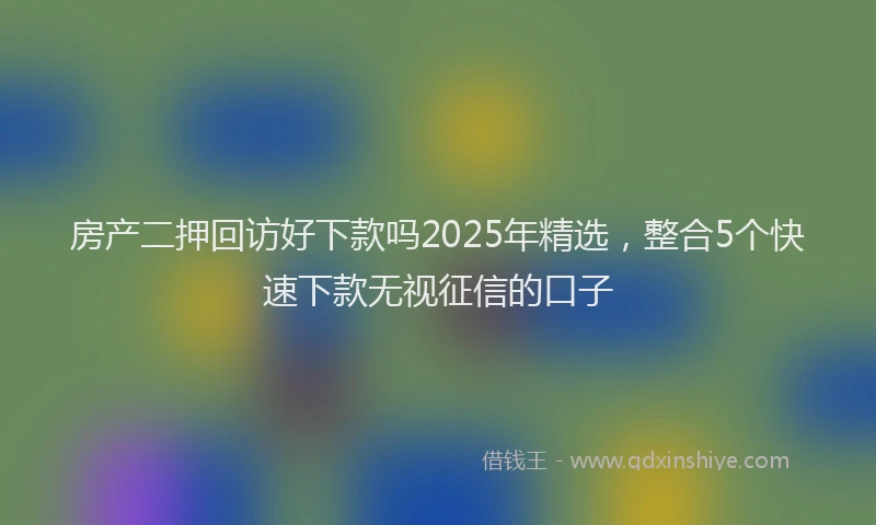 房产二押回访好下款吗2025年精选，整合5个快速下款无视征信的口子