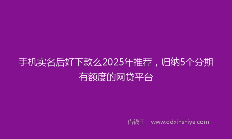 手机实名后好下款么2025年推荐，归纳5个分期有额度的网贷平台