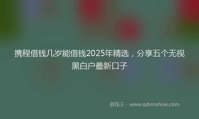 携程借钱几岁能借钱2025年精选，分享五个无视黑白户最新口子