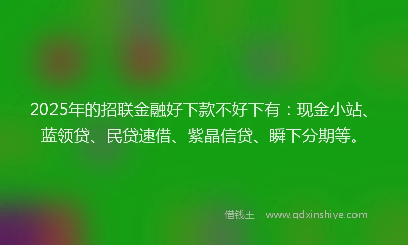 2025年的招联金融好下款不好下有：现金小站、蓝领贷、民贷速借、紫晶信贷、瞬下分期等。