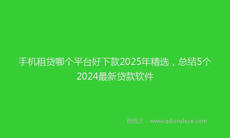 手机租贷哪个平台好下款2025年精选，总结5个2024最新贷款软件