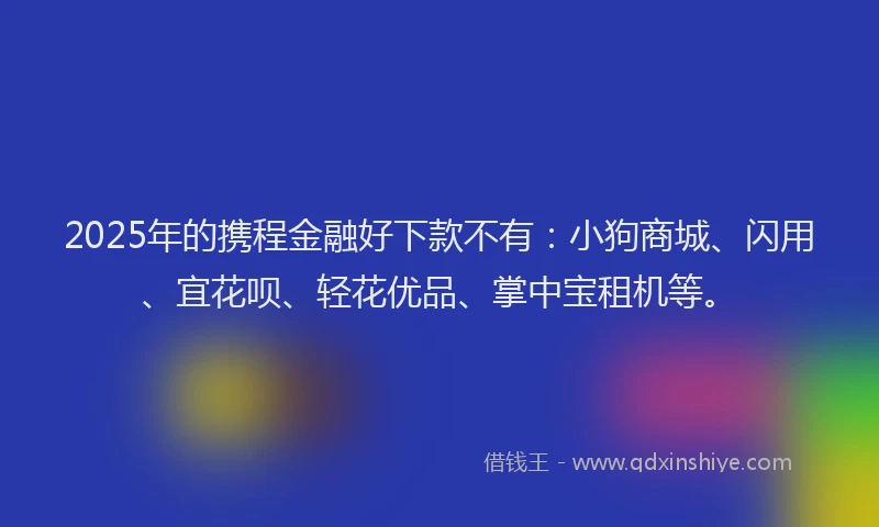 2025年的携程金融好下款不有：小狗商城、闪用、宜花呗、轻花优品、掌中宝租机等。
