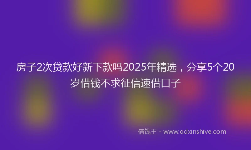 房子2次贷款好新下款吗2025年精选，分享5个20岁借钱不求征信速借口子