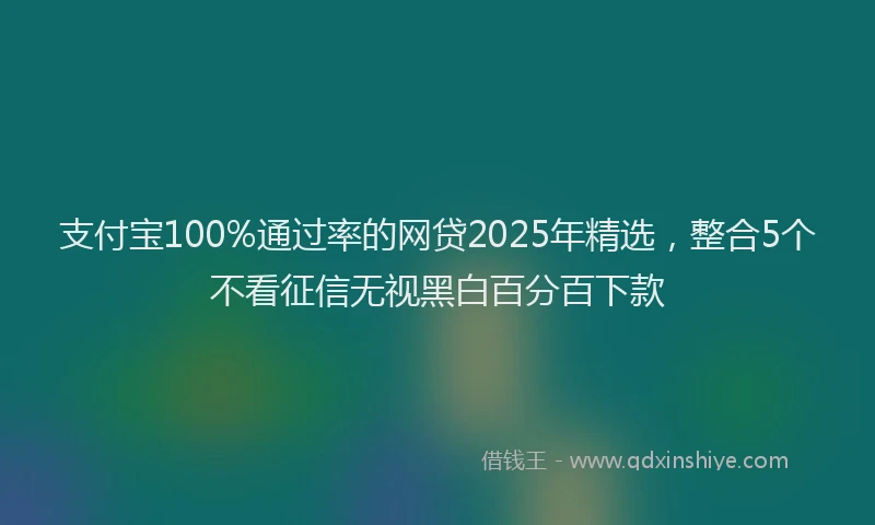 支付宝100%通过率的网贷2025年精选，整合5个不看征信无视黑白百分百下款