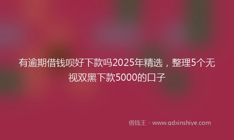 有逾期借钱呗好下款吗2025年精选，整理5个无视双黑下款5000的口子