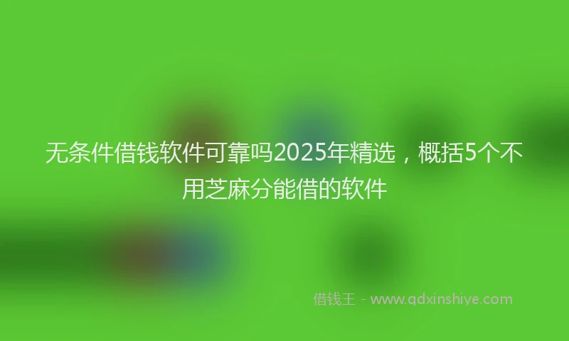 无条件借钱软件可靠吗2025年精选，概括5个不用芝麻分能借的软件