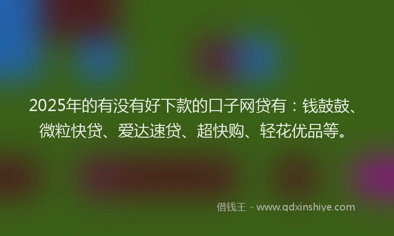 2025年的有没有好下款的口子网贷有：钱鼓鼓、微粒快贷、爱达速贷、超快购、轻花优品等。