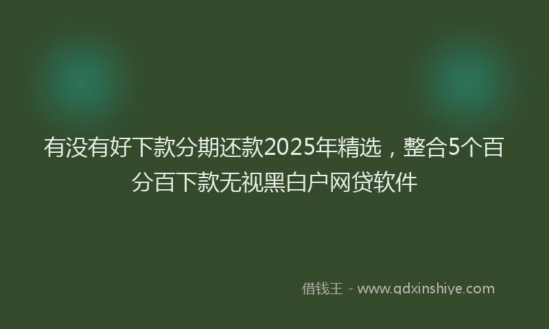 有没有好下款分期还款2025年精选，整合5个百分百下款无视黑白户网贷软件