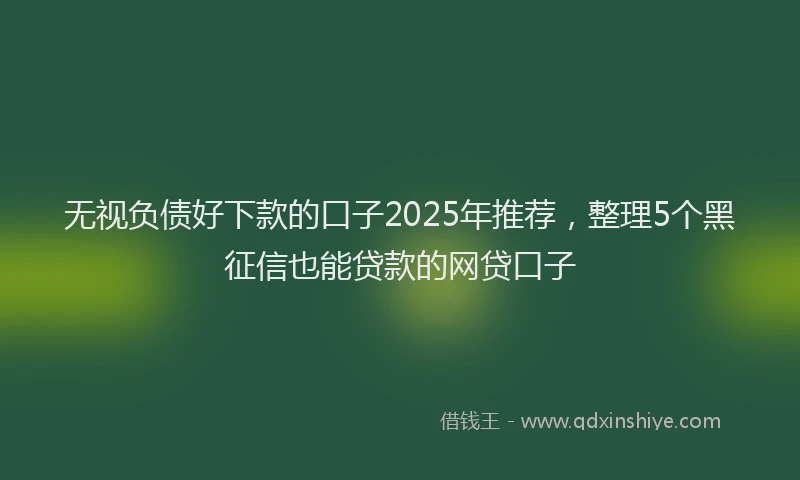 无视负债好下款的口子2025年推荐，整理5个黑征信也能贷款的网贷口子