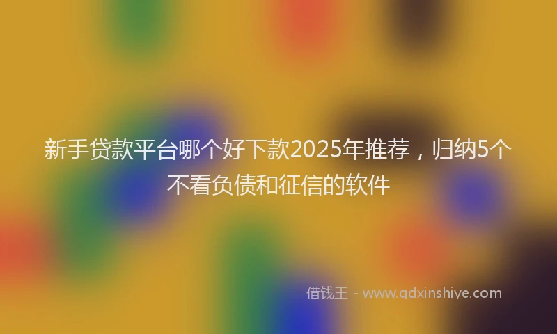 新手贷款平台哪个好下款2025年推荐，归纳5个不看负债和征信的软件