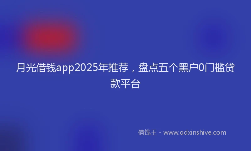 月光借钱app2025年推荐，盘点五个黑户0门槛贷款平台