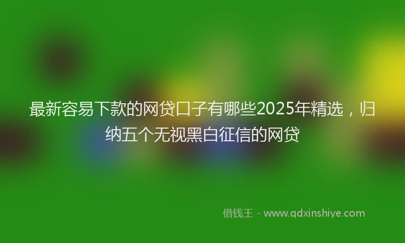 最新容易下款的网贷口子有哪些2025年精选，归纳五个无视黑白征信的网贷