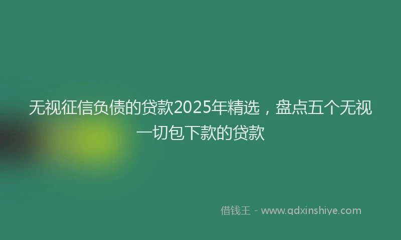 无视征信负债的贷款2025年精选，盘点五个无视一切包下款的贷款