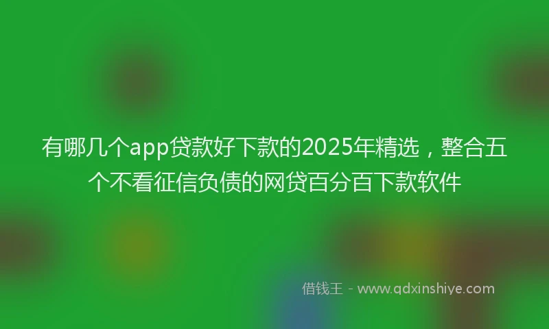 有哪几个app贷款好下款的2025年精选，整合五个不看征信负债的网贷百分百下款软件