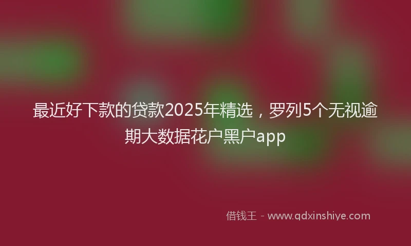 最近好下款的贷款2025年精选，罗列5个无视逾期大数据花户黑户app