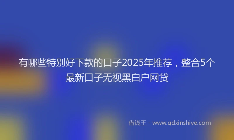 有哪些特别好下款的口子2025年推荐，整合5个最新口子无视黑白户网贷