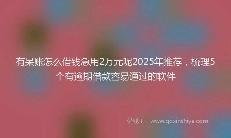 有呆账怎么借钱急用2万元呢2025年推荐，梳理5个有逾期借款容易通过的软件