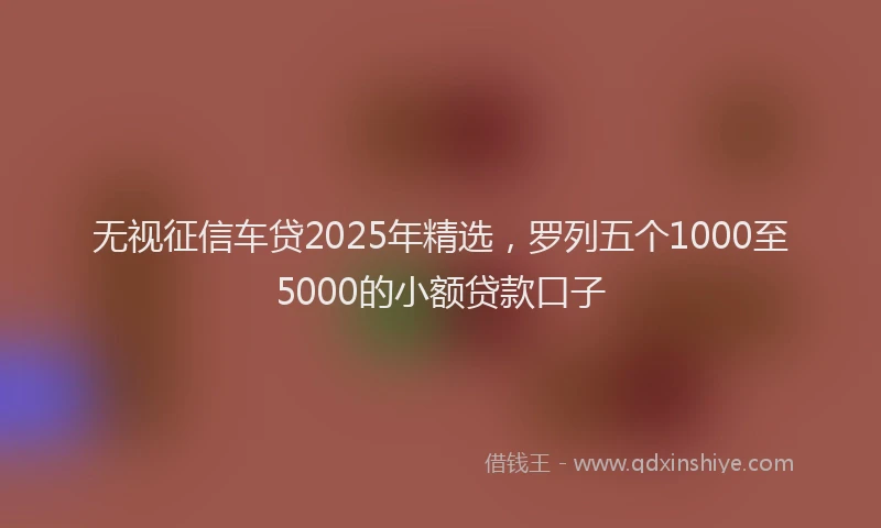 无视征信车贷2025年精选，罗列五个1000至5000的小额贷款口子